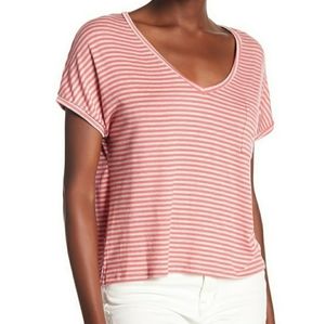 PST by Project Social T Striped V-neck Tee